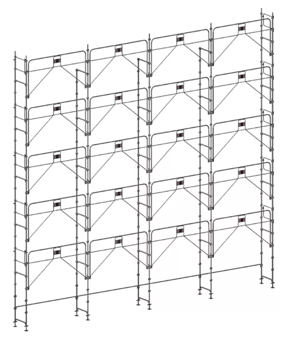 Echafaudage multidirectionnel 156m² - Structure seule - Version garde-corps monobloc