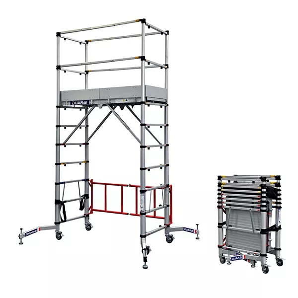 Echafaudage roulant alu télescopique - TELETOWER - Hauteur max. de travail 4.00m