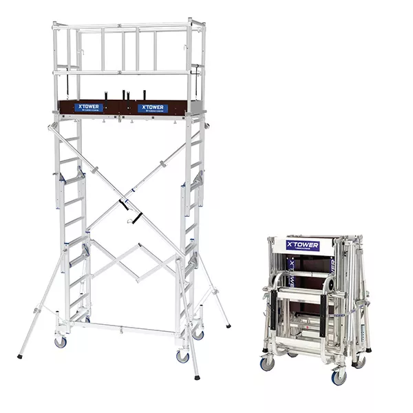 Echafaudage télescopique roulant et pliant XTOWER - Hauteur max de travail 4.00m
