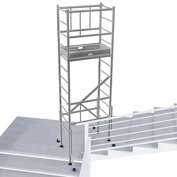 Echafaudage d'escalier 1 plateau - Longueur 0.96m - Hauteur de travail max. 5.37m